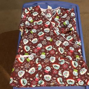 Christmas scrub top